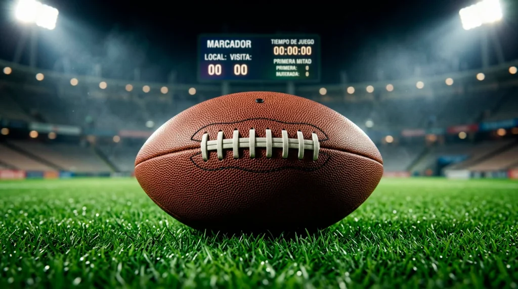 Cuotas de Super Rugby Pacific con balón oval sobre césped iluminado